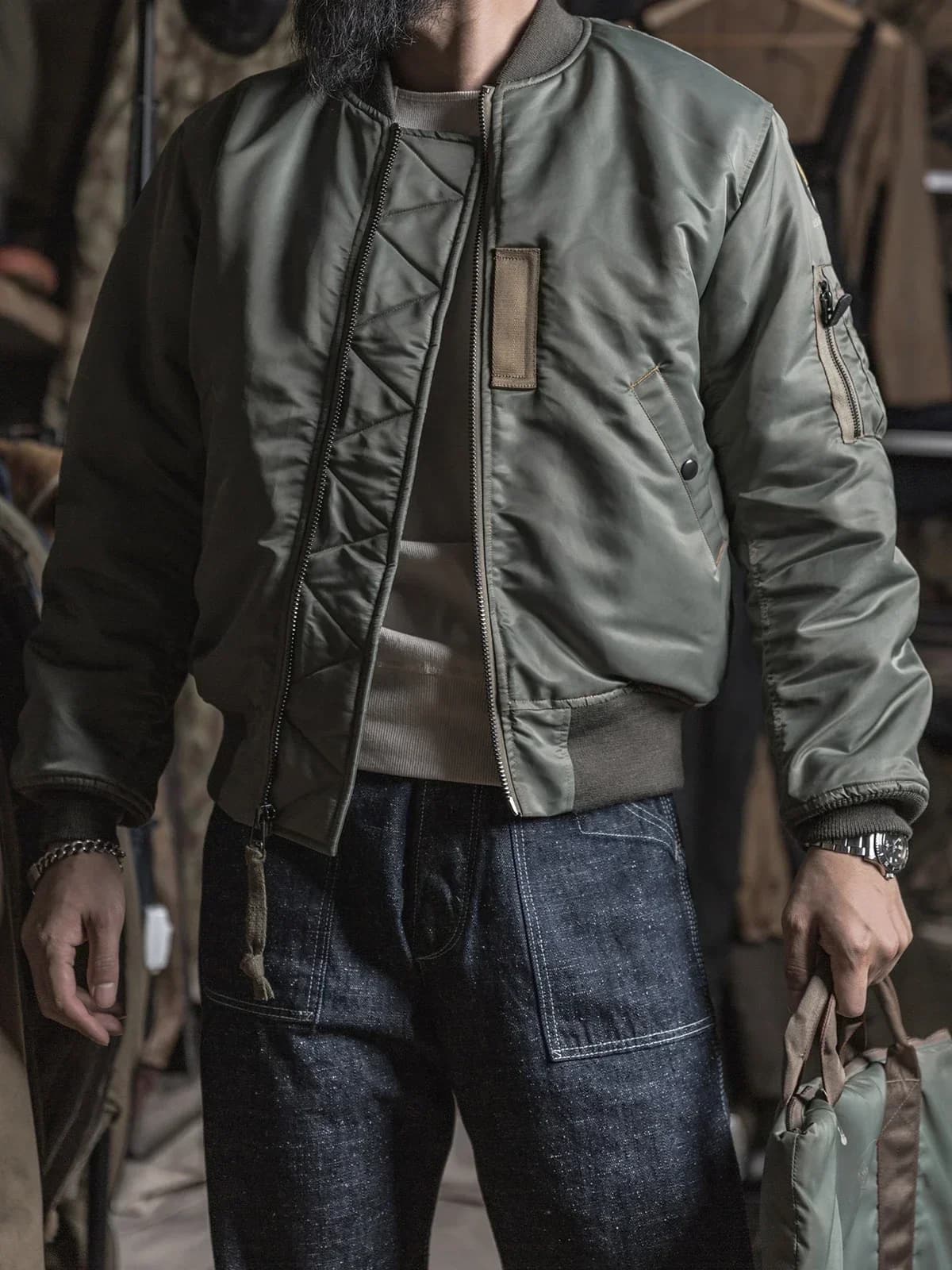 （24h Fast Shipping）Replica Repro USAF 1955 MA-1 Flight Jacket 50s Spring Winter Men Military Bomber Coat Repro Vintage Outerwear - Image 3