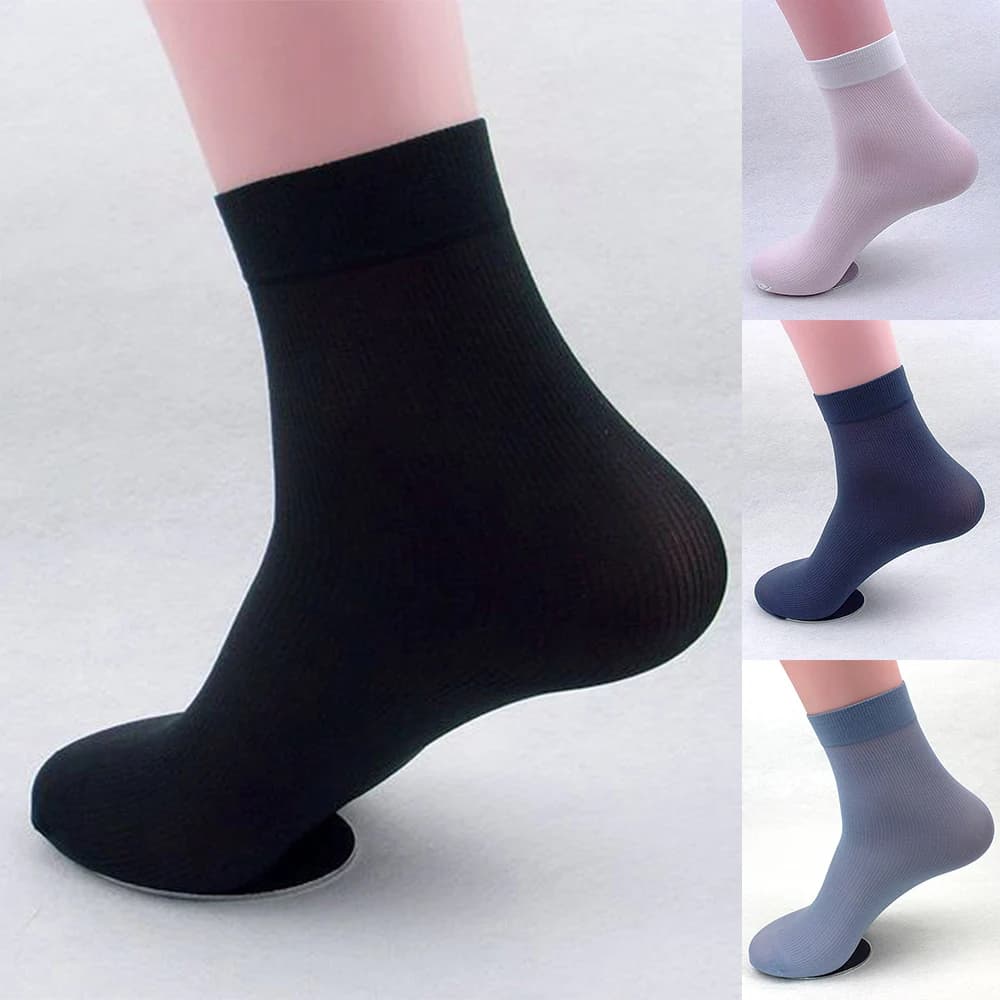 Short Stockings Socks Fashion Men Breathable Comfortable Dress Socks Polyester Cotton See Through Sexy Ultra thin - Image 3