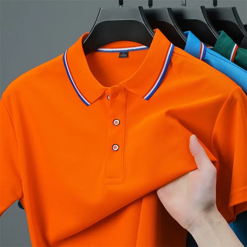 2026 New Men's Casual Solid Color Short Sleeved Polo Shirt Summer Fashionable and Comfortable Versatile Top - Image 6