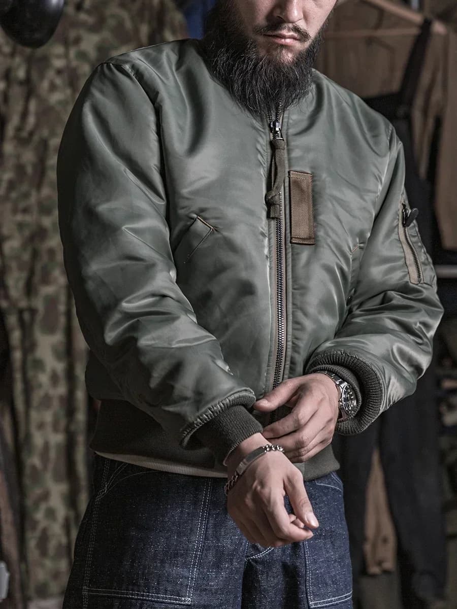 （24h Fast Shipping）Replica Repro USAF 1955 MA-1 Flight Jacket 50s Spring Winter Men Military Bomber Coat Repro Vintage Outerwear