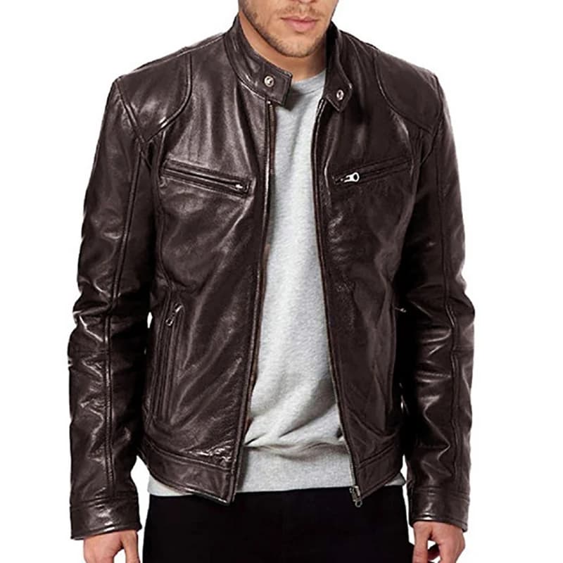 2026 Motorcycle Leather Jackets Man Casual Fashion Motorcycle Coat Slim Fit Lapel PU Jackets Autumn Anti-wind Leather Coat Male