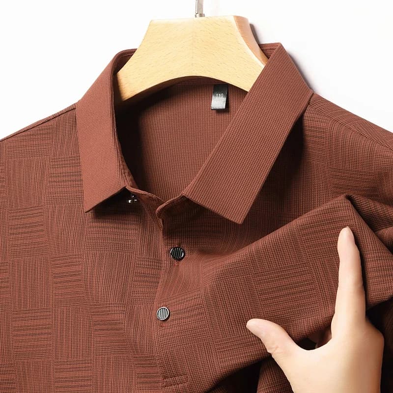 2026 Men's New Printed Business Casual Short sleeved POLO Shirt Fashion Short sleeved Comfortable and Breathable Top