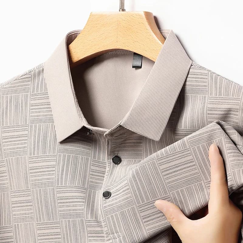 2026 Men's New Printed Business Casual Short sleeved POLO Shirt Fashion Short sleeved Comfortable and Breathable Top
